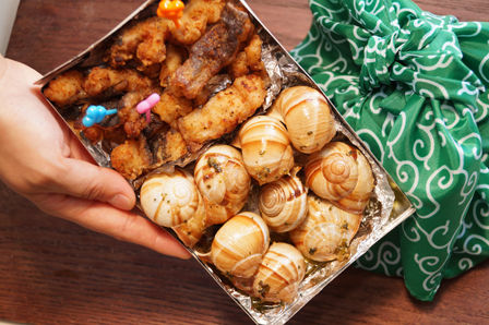 ビストロ・アニメシ　古代ローマ弁当　テルマエ・ロマエ　パニス　酵母パンの作り方　古代パンのレシピ　エスカルゴのオイル漬け　ウツボのフライ