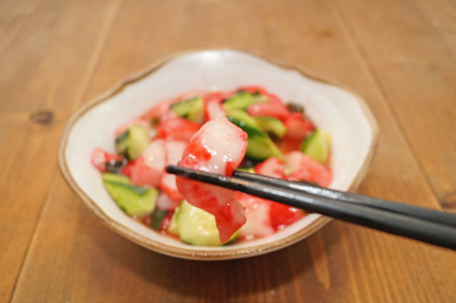 オンユアマーク バイオ蛸酢を作る タコもどきの作り方 ビストロ・アニメシ バイオ蛸酢